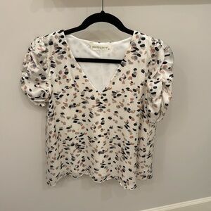 White and Polka Dot Blouse